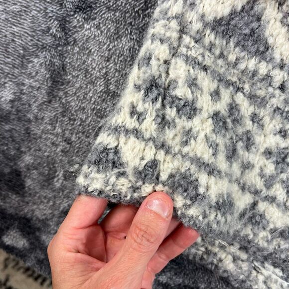 Vtg GAP Wool Mohair Knitted Nordic Snowflake Sweater Crewneck Women's L - Picture 3 of 10